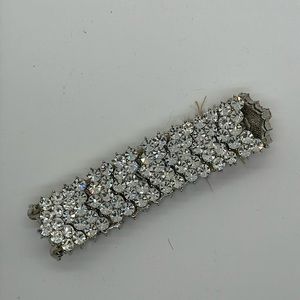 Vintage crystal chevron statement bracelet